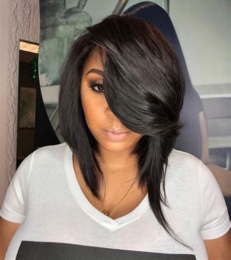 long bob on black hair|asymmetrical bob african american hair.